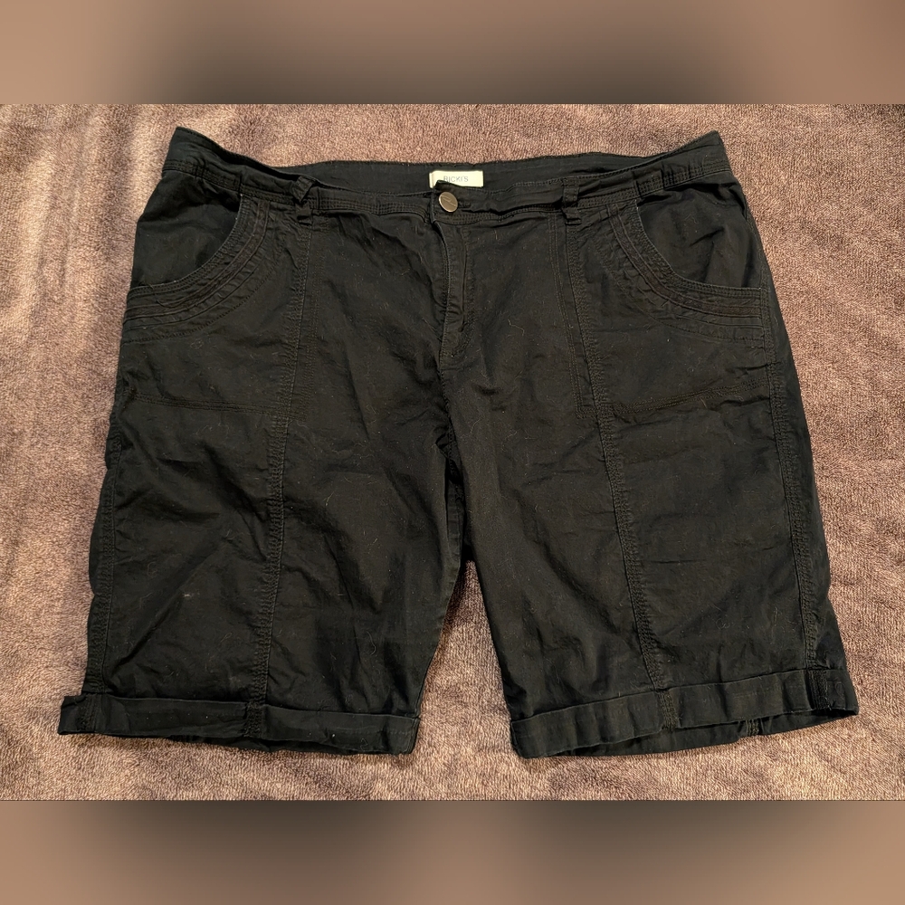 Women's Black Casual Stretch Shorts